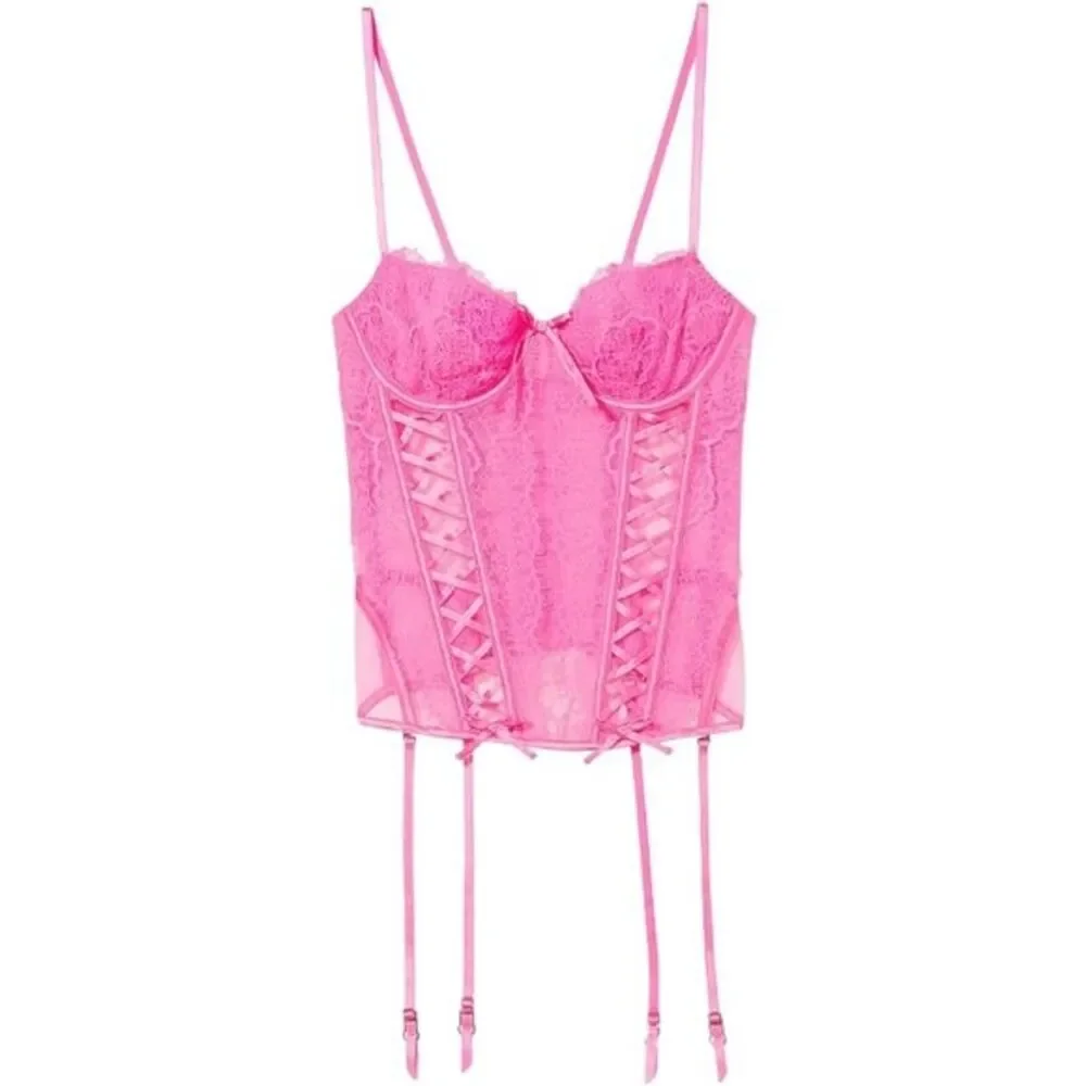Victoria's Secret Very Sexy Pink Unlined Lace-Up Corset, M